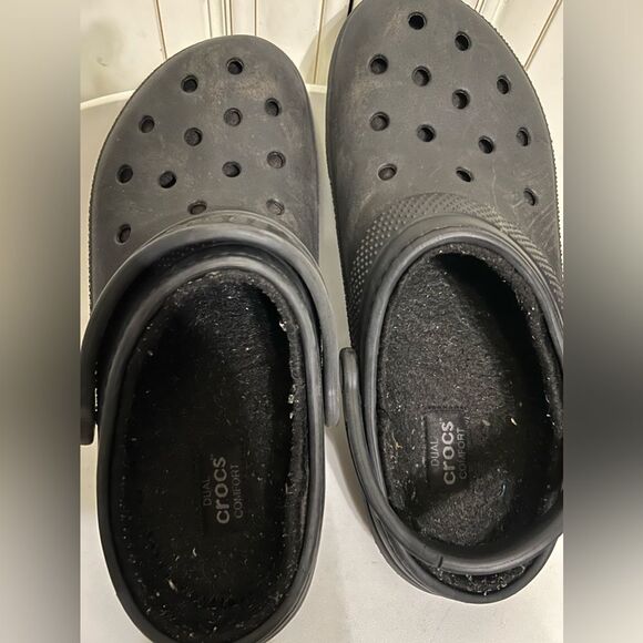 Crocs Unisex Adult Classic Lined Clog Men\'s 9 Women\'s 11 Black  Fuzzy main image 6